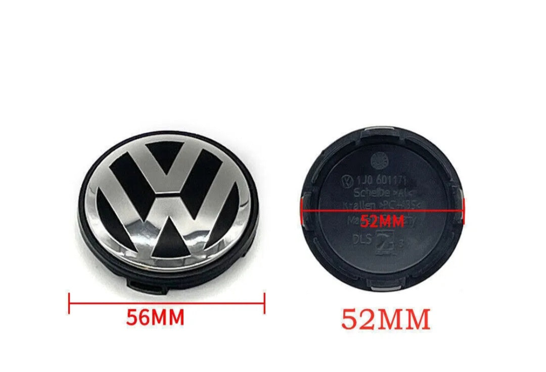 VW sort centerkapsler 4 stk