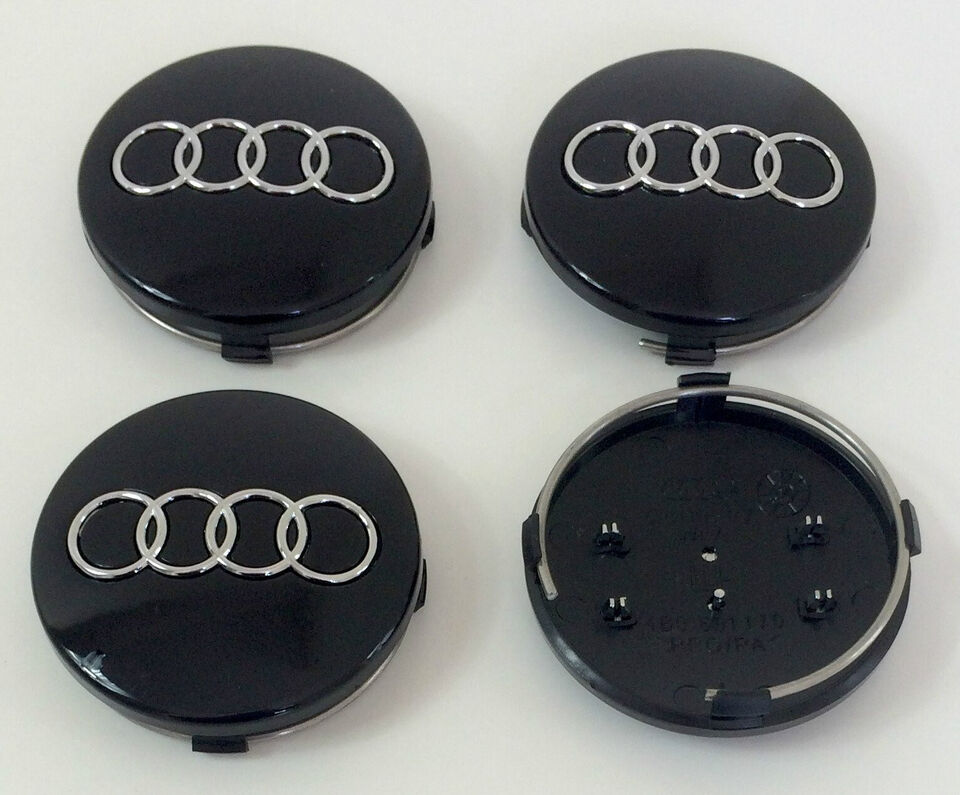 Audi sort centerkapsler 60mm
