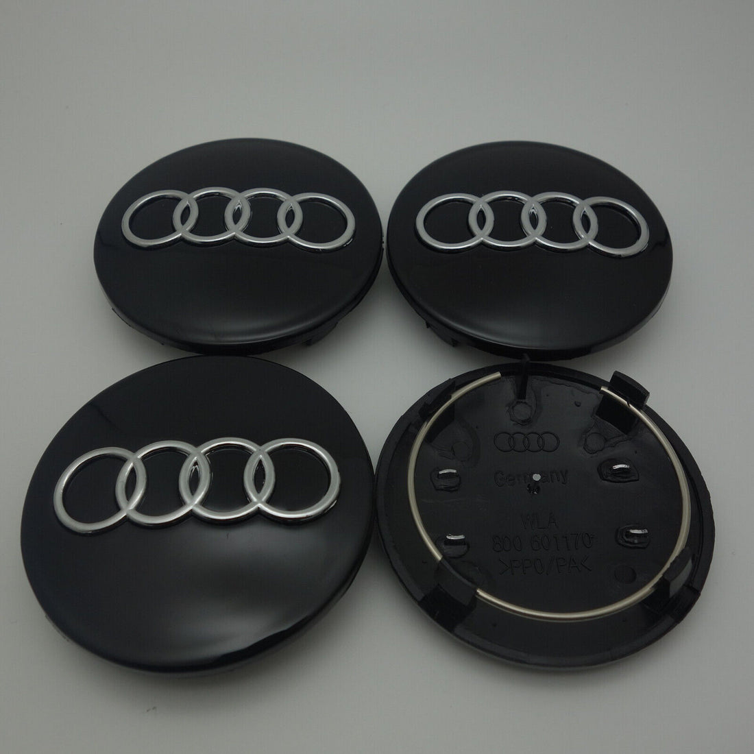 Audi sort centerkapsler 68mm