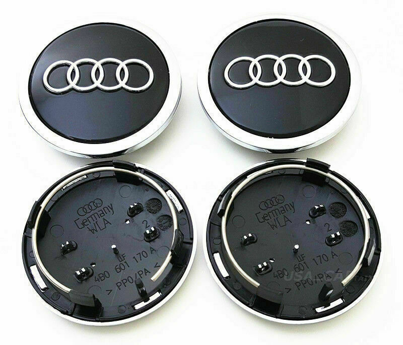 Audi sort centerkapsler 69mm