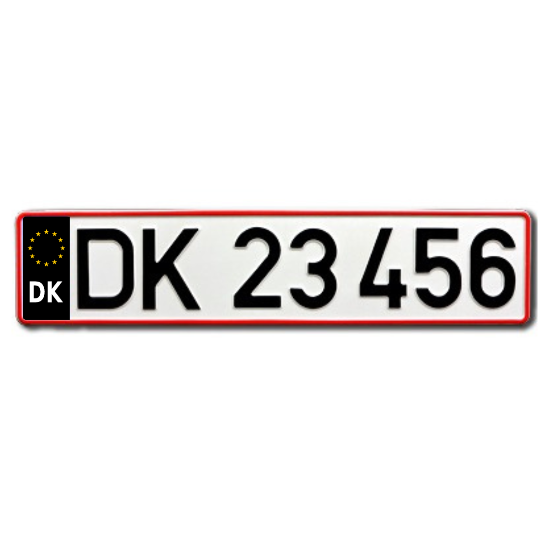 DK Sort klistremærke til nummerplade 2 stk