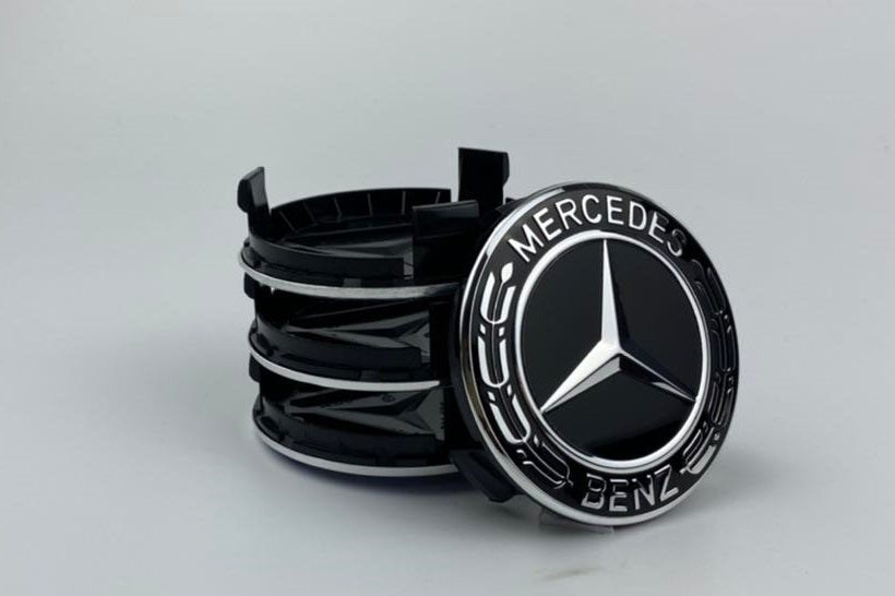 Mercedes sort centerkapsler 4 stk