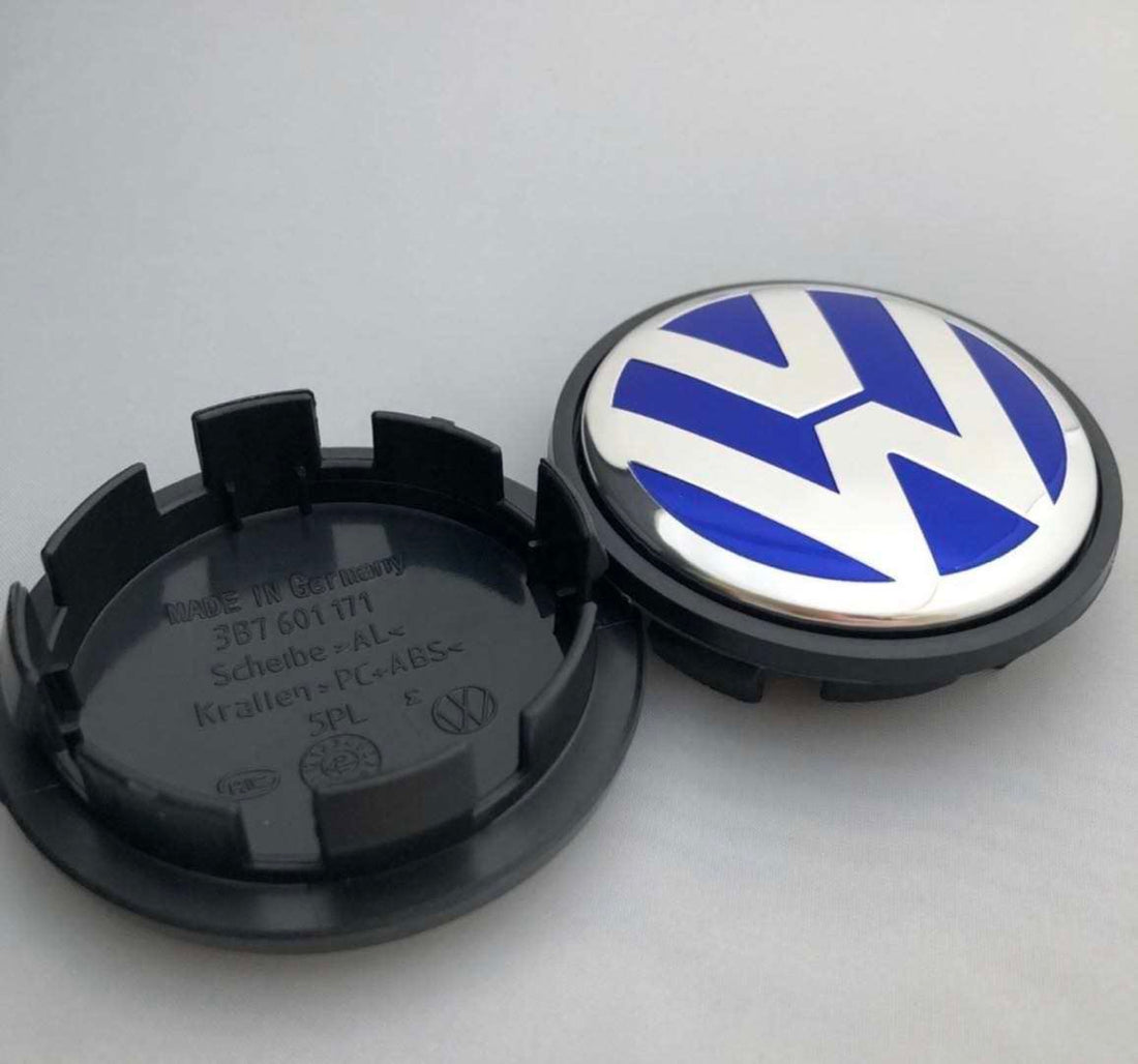 VW blå centerkapsler 4 stk