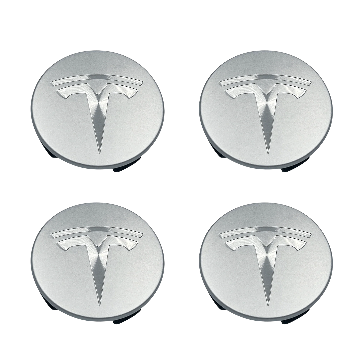 4 stk. Chrome Tesla Centerkapsler 57mm