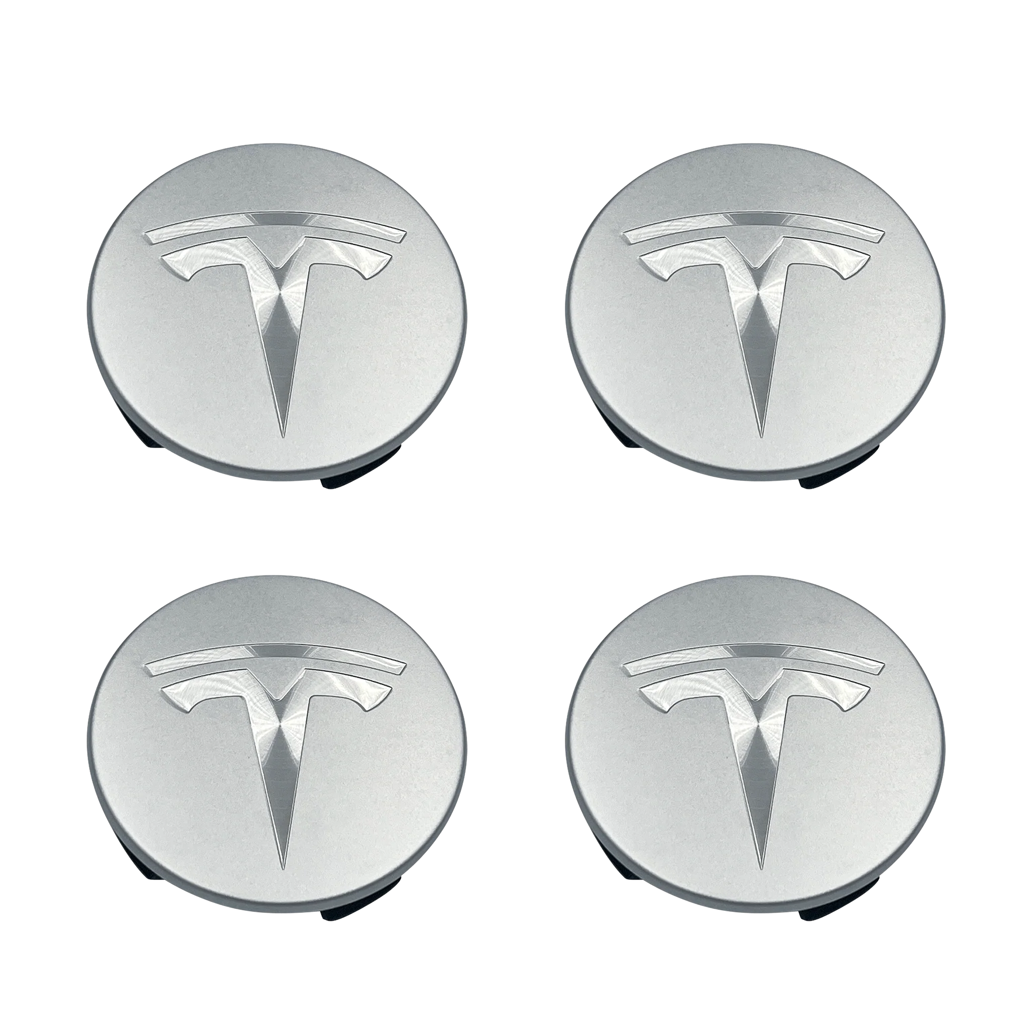 4 stk. Chrome Tesla Centerkapsler 57mm