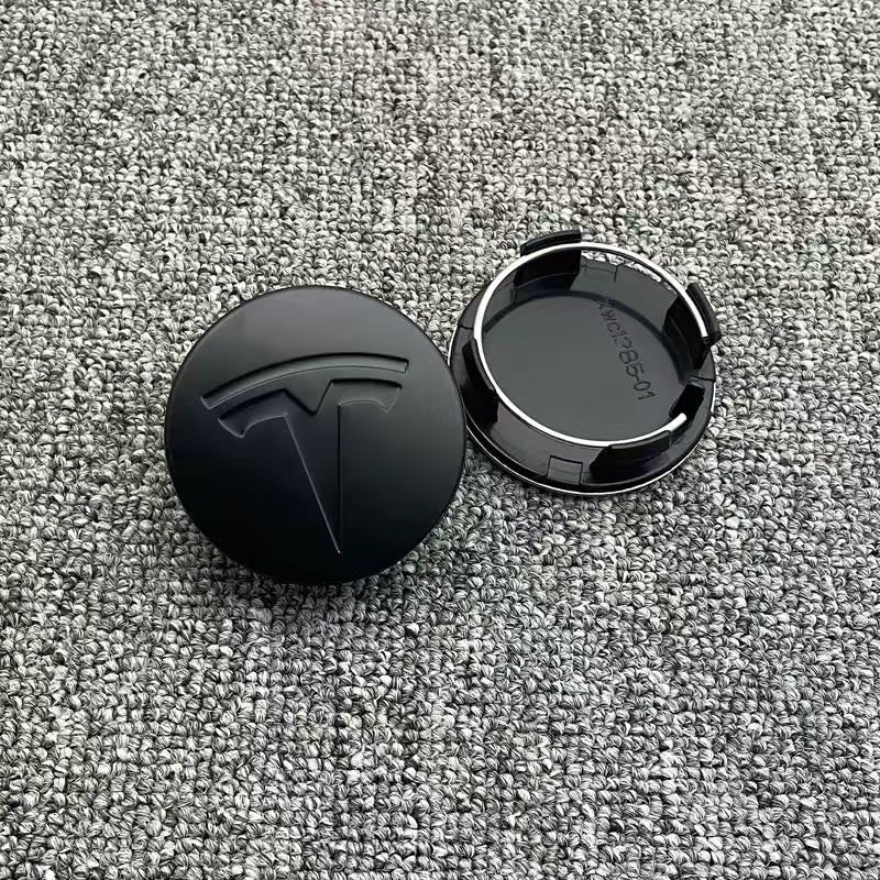 4 stk sorte Tesla centerkapsler