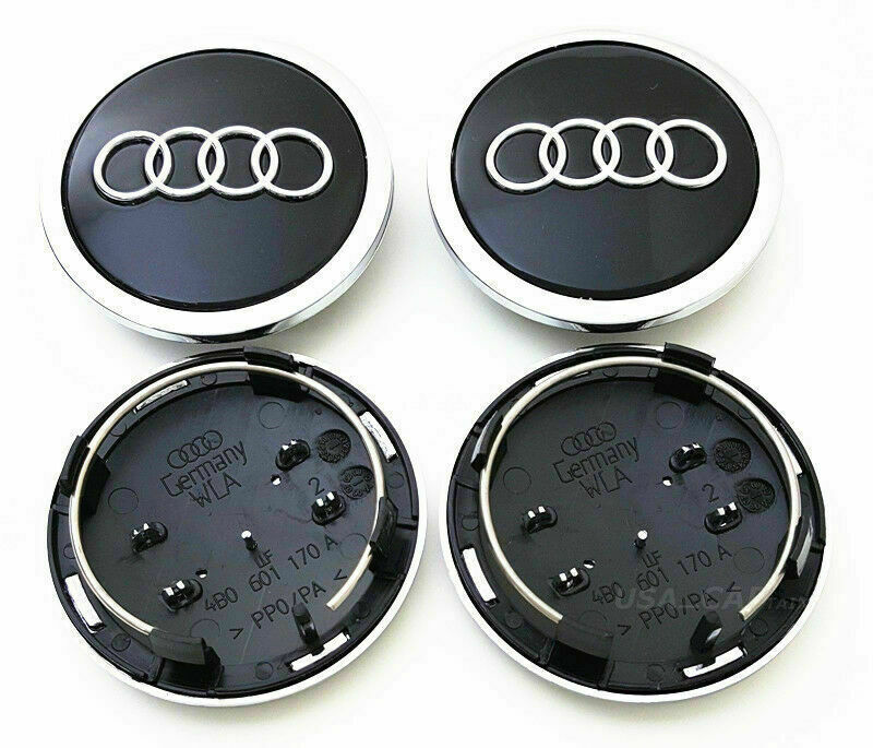Audi sort centerkapsler 69mm