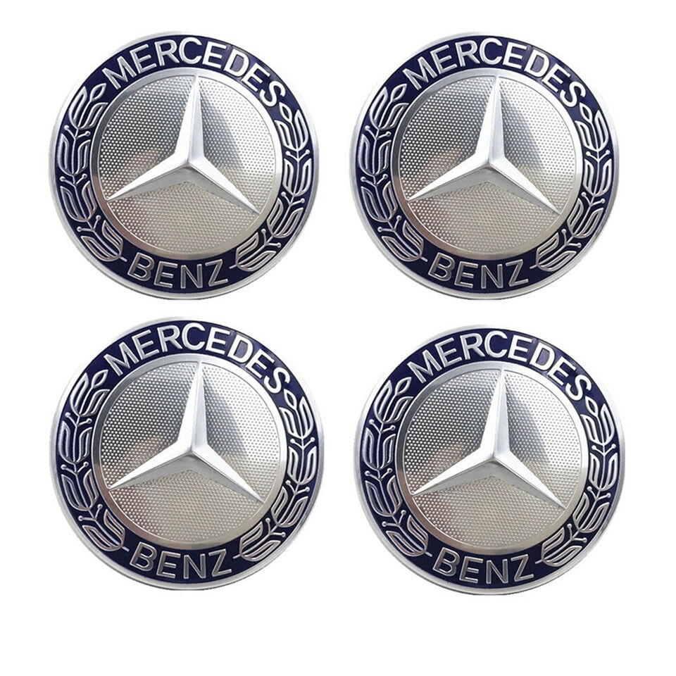 Mercedes mørkeblå centerkapsler 4 stk.